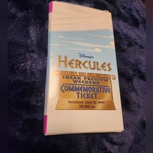 Disney's Hercules Commemorative Ticket W/Pin